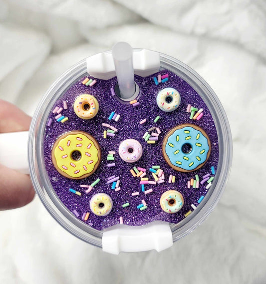 Retro Donuts Lid Cover