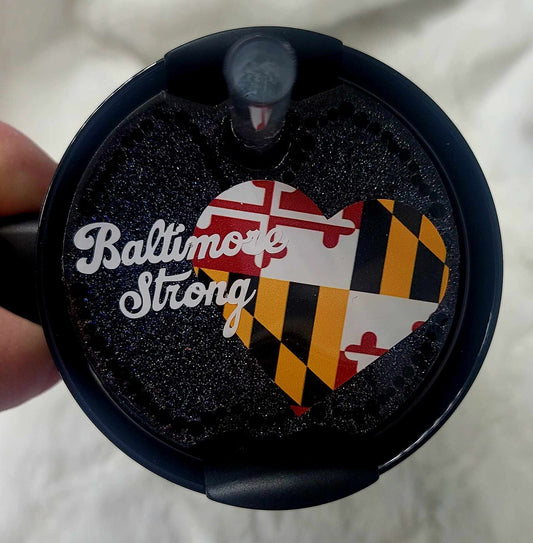 Bedazzled Baltimore Strong Lid Cover