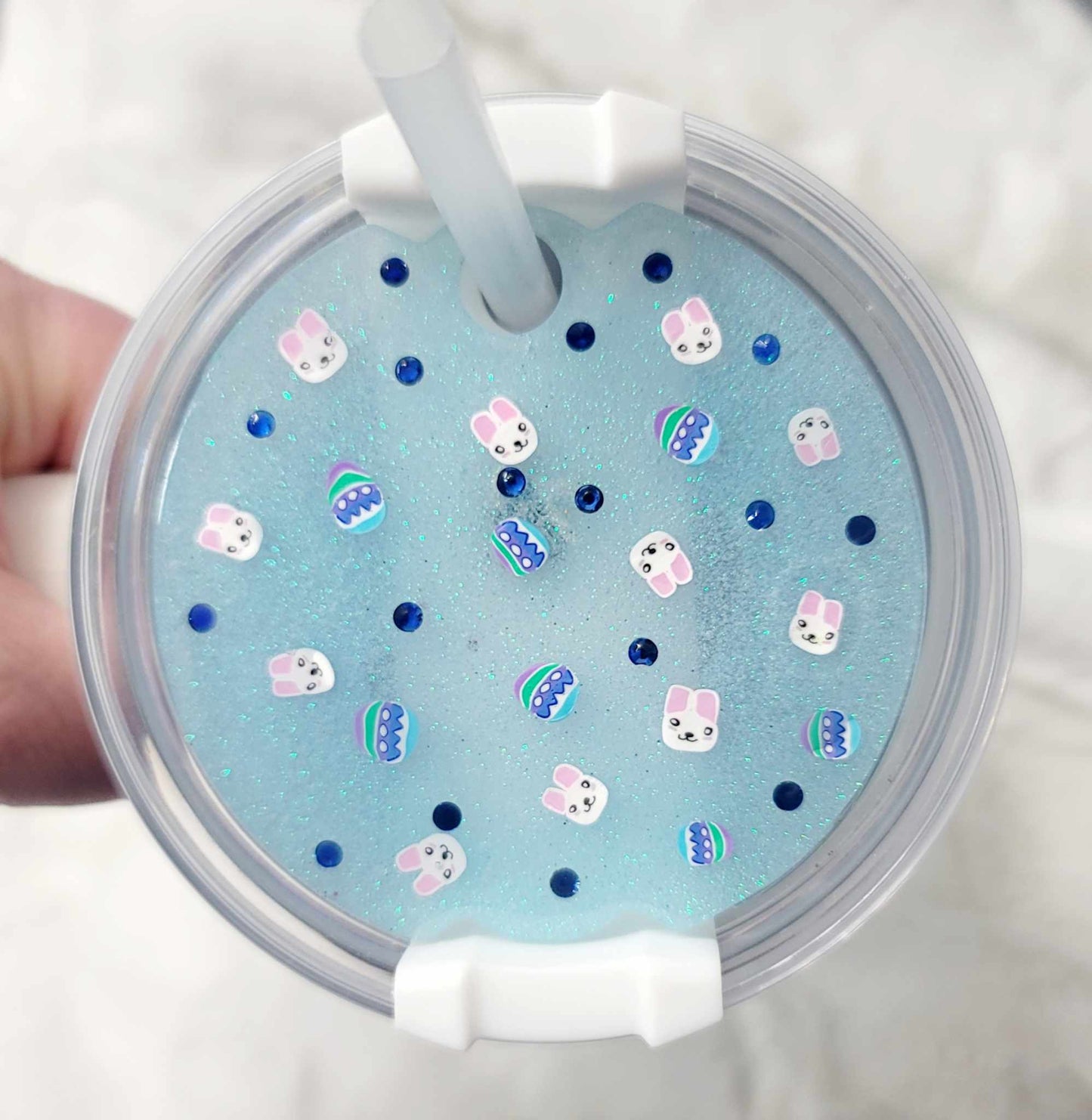 Blue Easter Egg Lid Cover