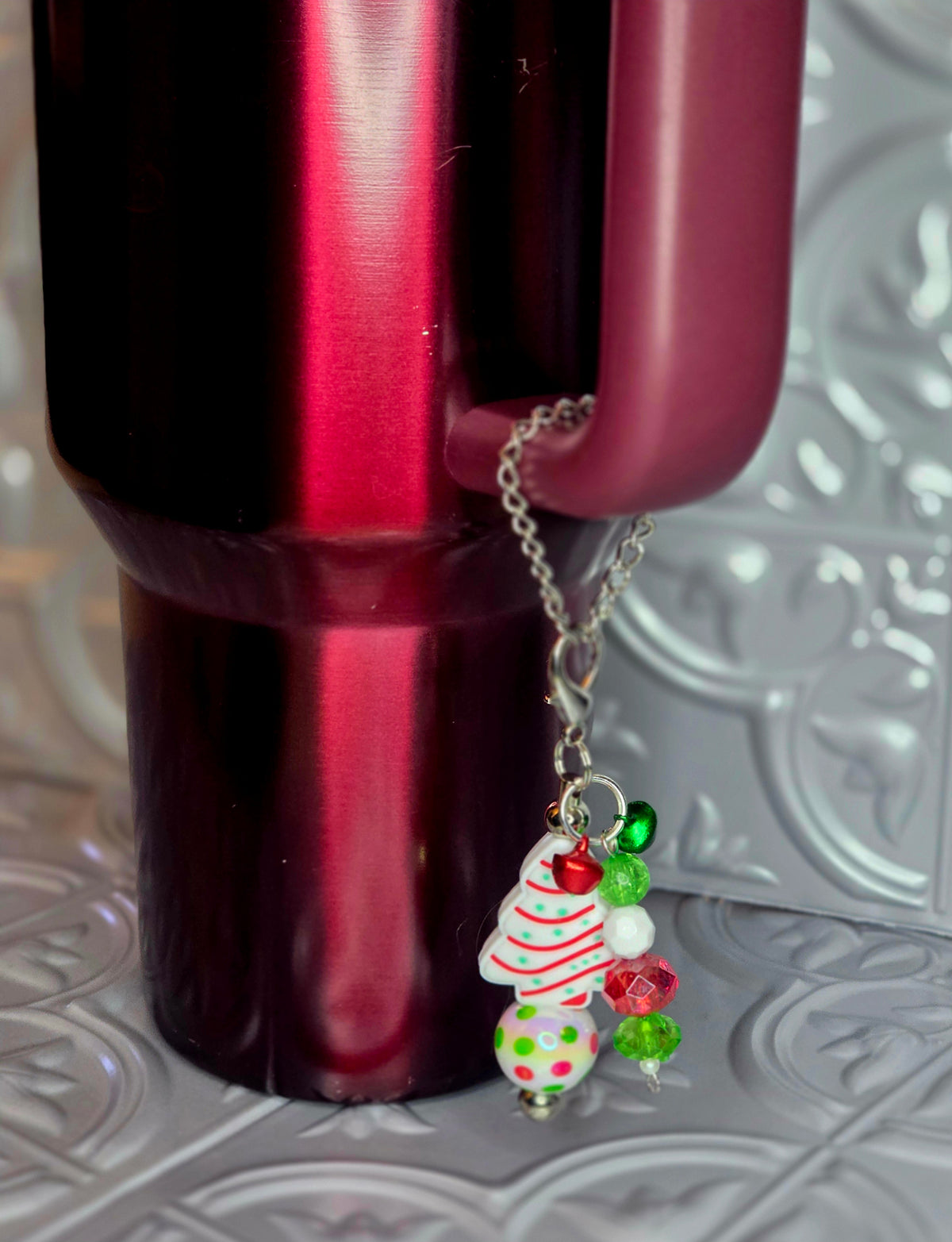 Christmas Tree Cake Tumbler Charm