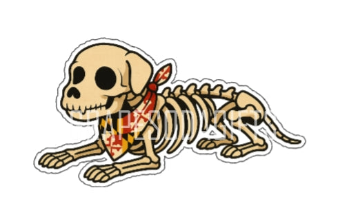 MD Skeleton Dog Sticker