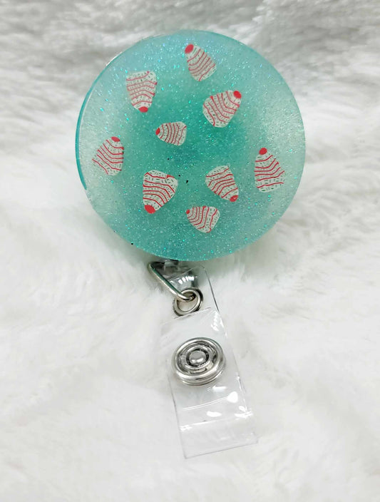 Christmas Tree Cake Badge Reel