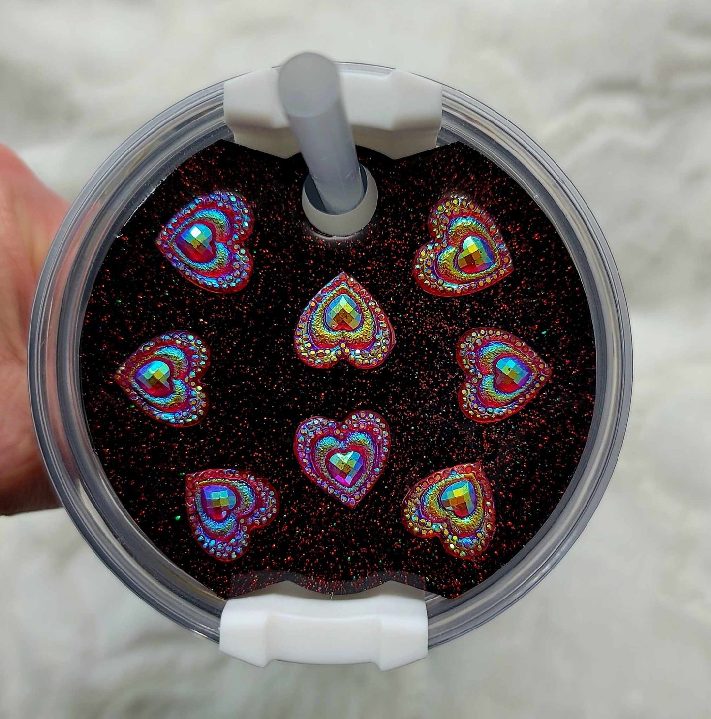 Dark Hearts Lid Cover