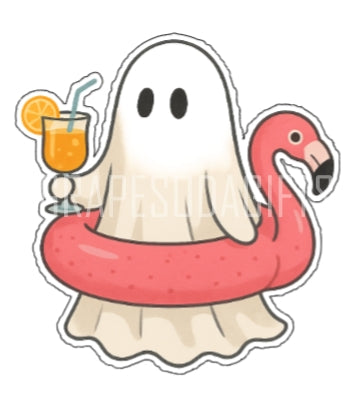 Pool Time Ghost Sticker