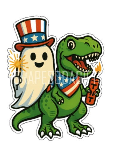 Ghost & Dino Sticker