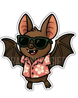 Hawaiian Bat Sticker