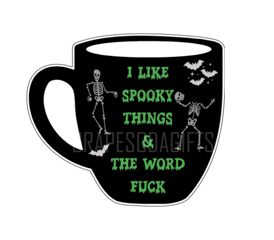 Spooky Things Coffee Cup Sticker