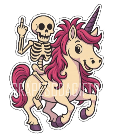 Skeleton & Unicorn sticker