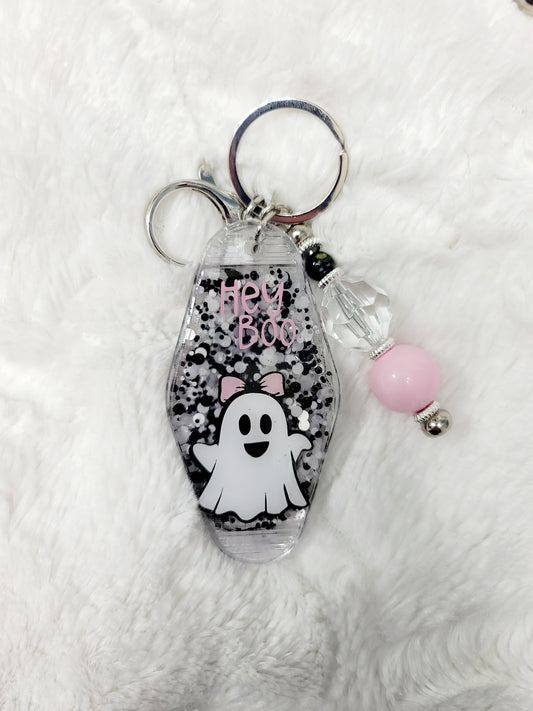Hey Boo Beaded Hotel Keychain