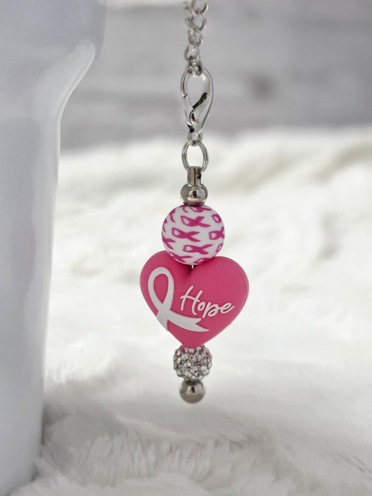 Breast Cancer Tumbler Charm