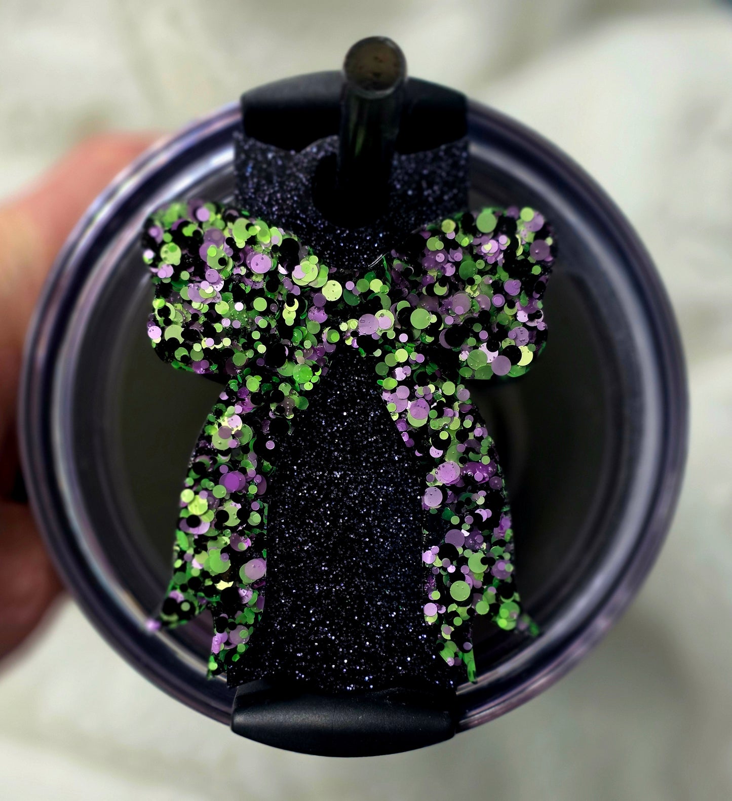 Glitter Bow Lid Toppers