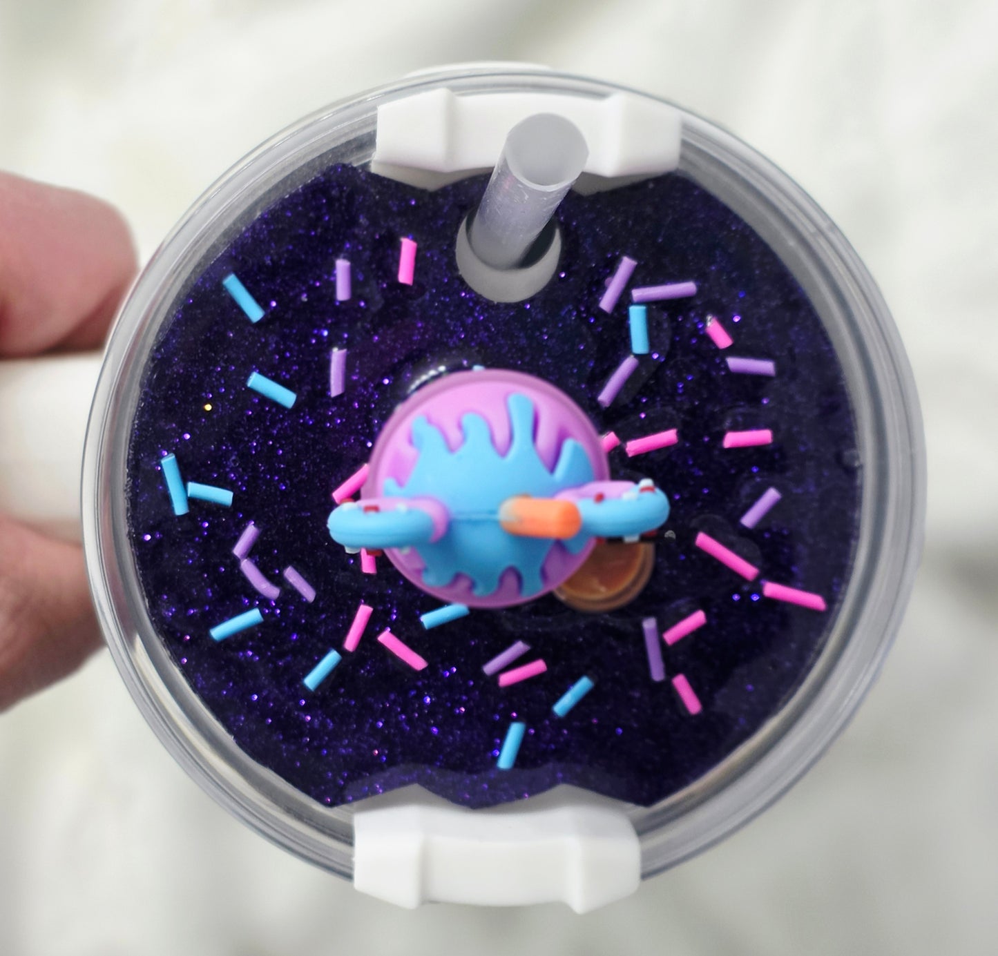Purple Mouse Drink Lid Topper