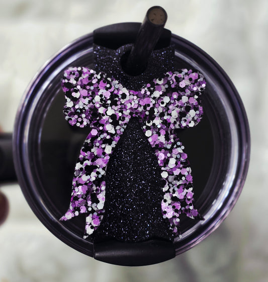 Glitter Bow Lid Toppers