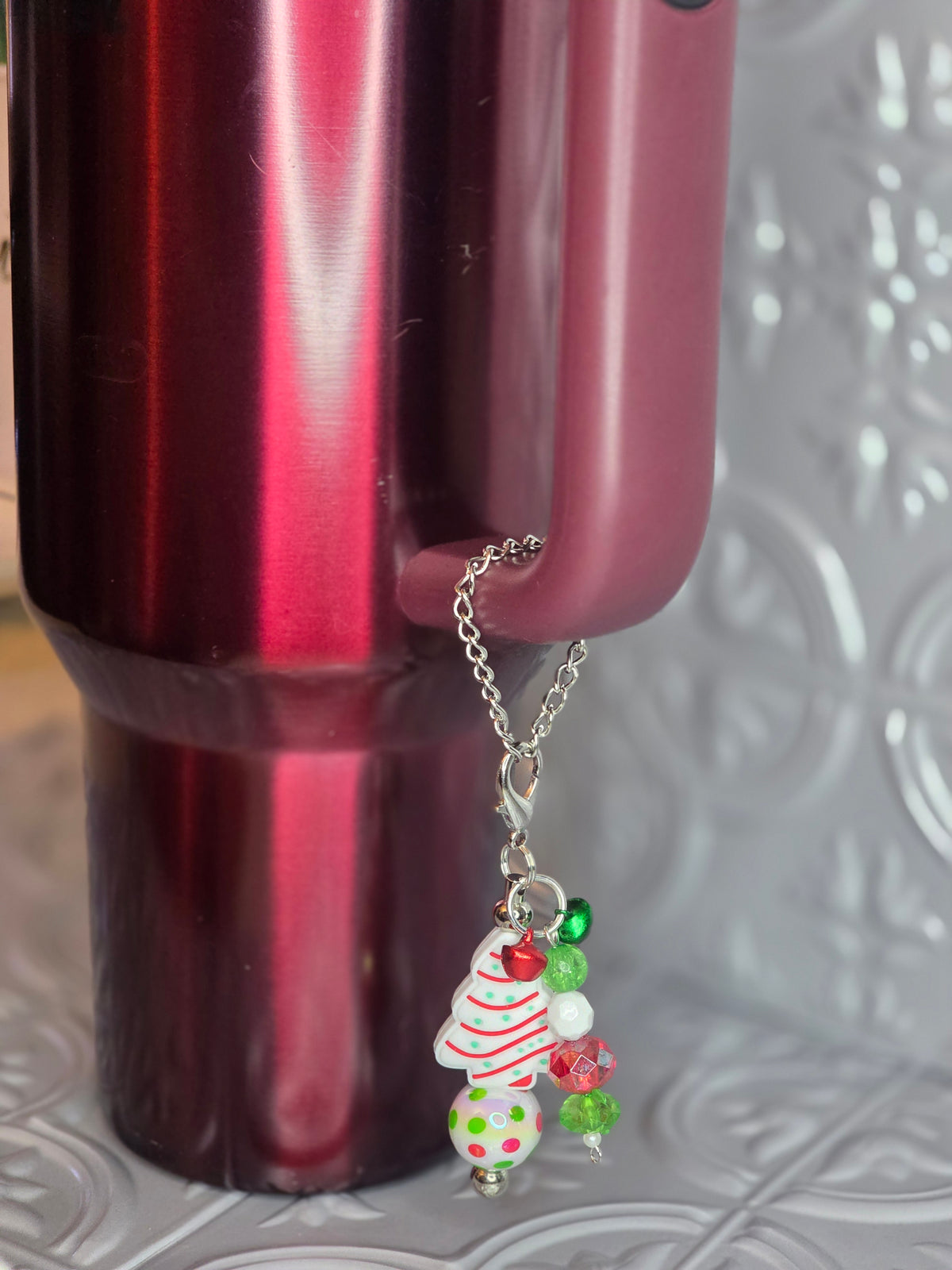 Christmas Tree Cake Tumbler Charm